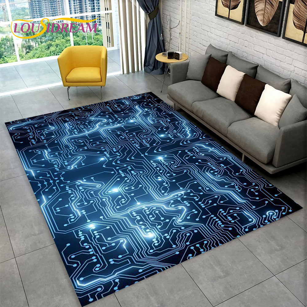 3D Chip Circuit Board Area Rug - Kids Outdoor Area recension och pris
