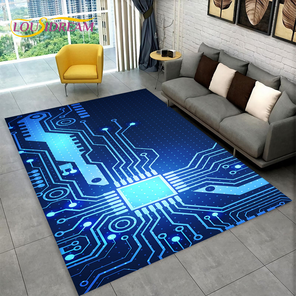 3D Chip Circuit Board Area Rug - Kids Outdoor Area recension och pris