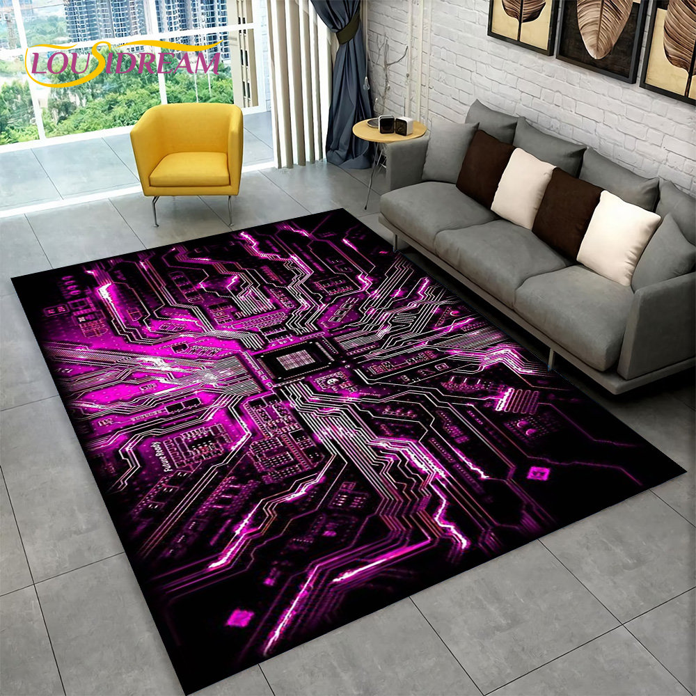 3D Chip Circuit Board Area Rug - Kids Outdoor Area recension och pris