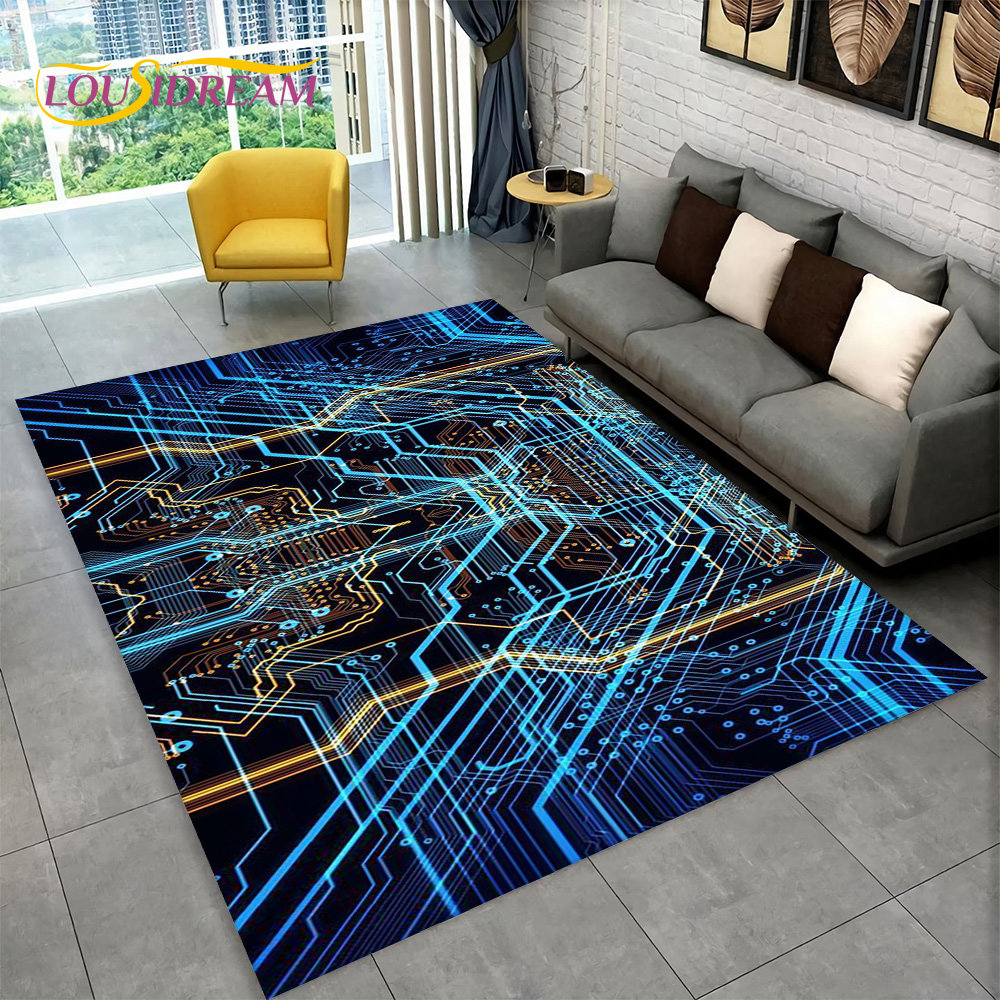 3D Chip Circuit Board Area Rug - Kids Outdoor Area recension och pris