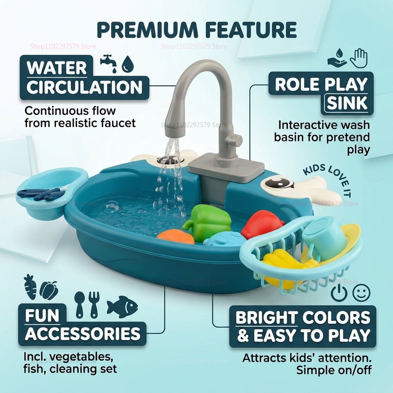 Toddler Interactive Water Play - Kids Outdoor Kitchen Accessories recension och pris